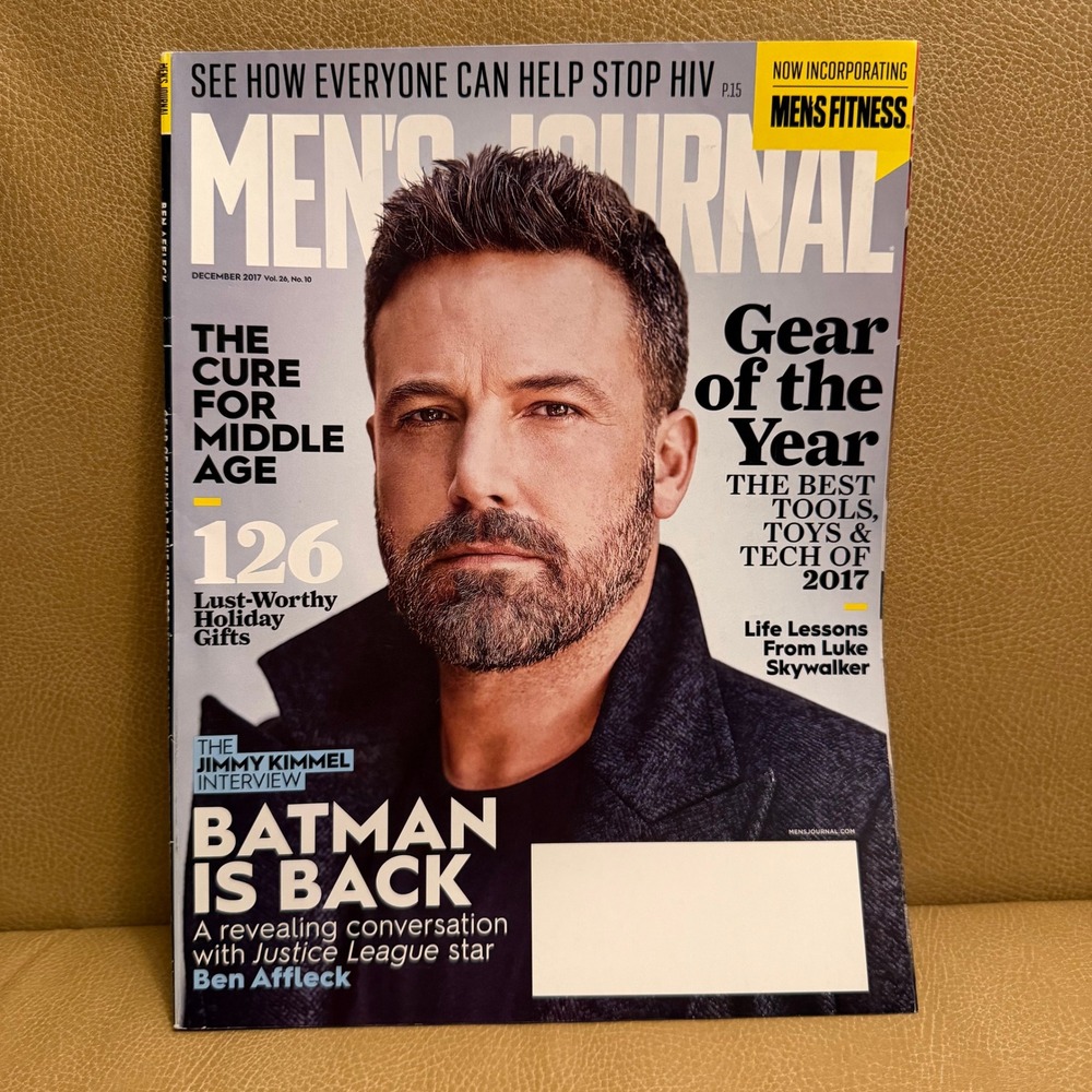 Mens Journal Dec 2017 Ben Affleck Batman Cover Gear of the Year Ronaldo